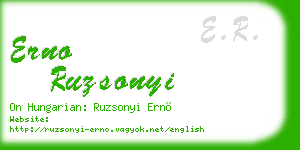 erno ruzsonyi business card